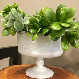 E.O Brody milk glass pedestal dish